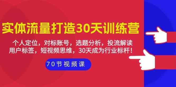 实体流量打造30天训练营：个人定位，对标账号，选题分析，投流解读（70节）-清欢网创
