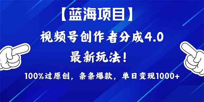 （9777期）2024蓝海项目视频号，最新方法， 100%过原创，条条爆款，单日变现1K+，…-清欢网创