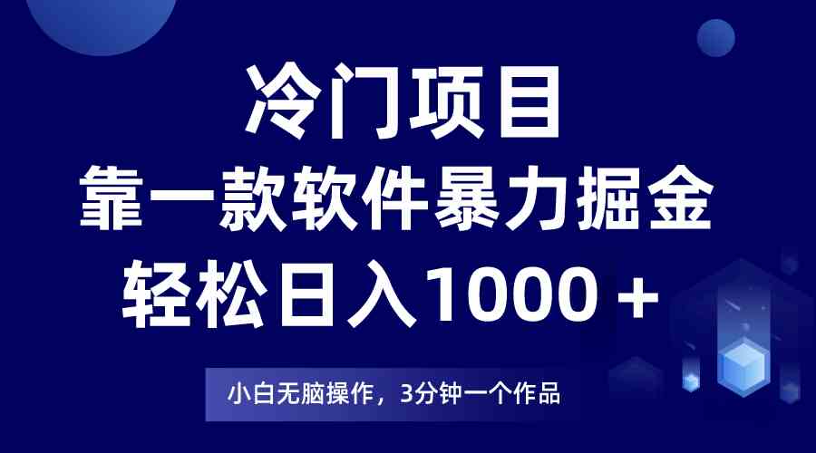 （9791期）冷门项目，靠一款软件暴力掘金日入1000＋，小白轻松上手第二天见收益-清欢网创