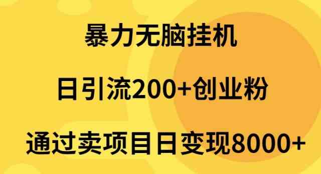 （9788期）暴力无脑挂机日引流200+创业粉通过卖项目日变现2000+-清欢网创