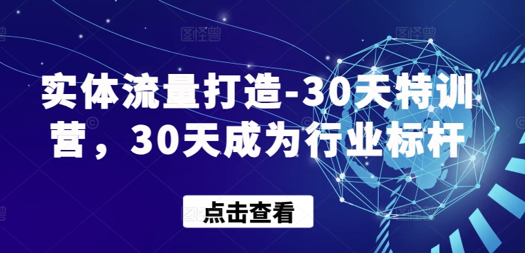 实体流量打造-30天特训营，30天成为行业标杆-清欢网创