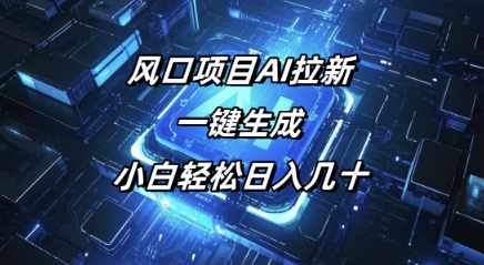 风口项目AI拉新，一键生成，小白轻松日入几十-清欢网创