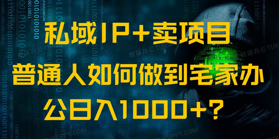 （14400期）私域IP+卖项目，普通人如何做到宅家办公实现日入1000+-清欢网创