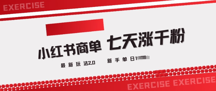 小红书商单2.0最新玩法，3天涨千粉单日变现多张-清欢网创