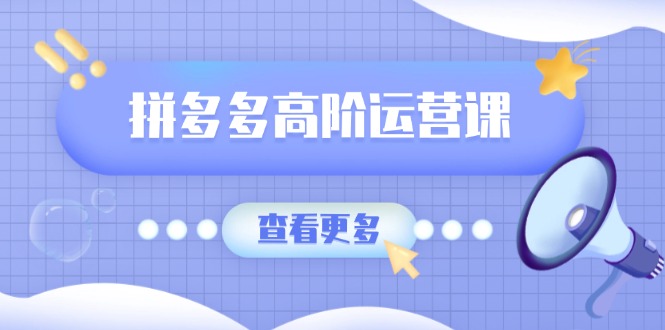 （14327期）拼多多高阶运营课：极致群爆款玩法，轻付费无尽复制，打造单品爆款之路-清欢网创